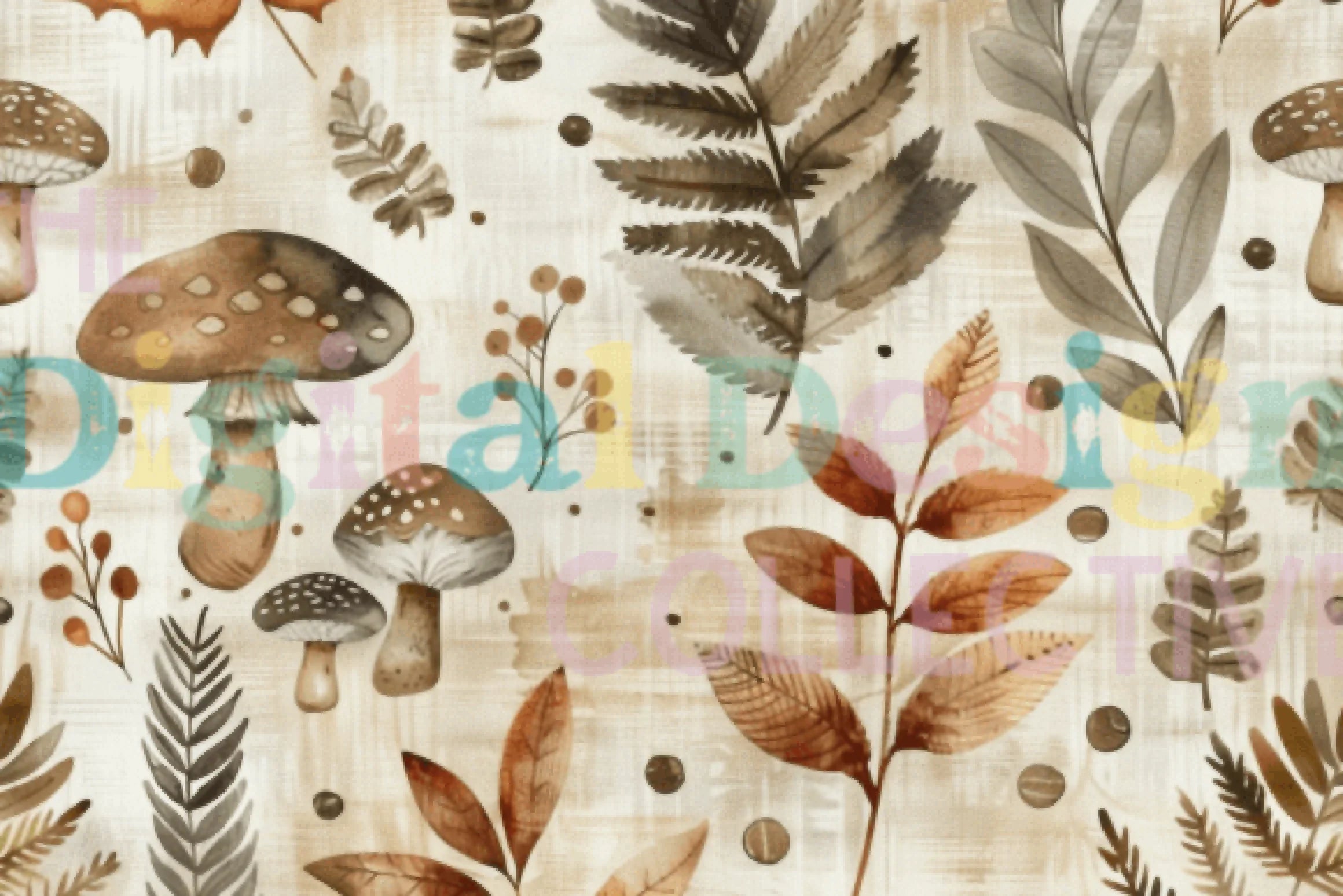 Seamless Mushrooms & Ravens Bundle - CraftNest - Digital Crafting and Art