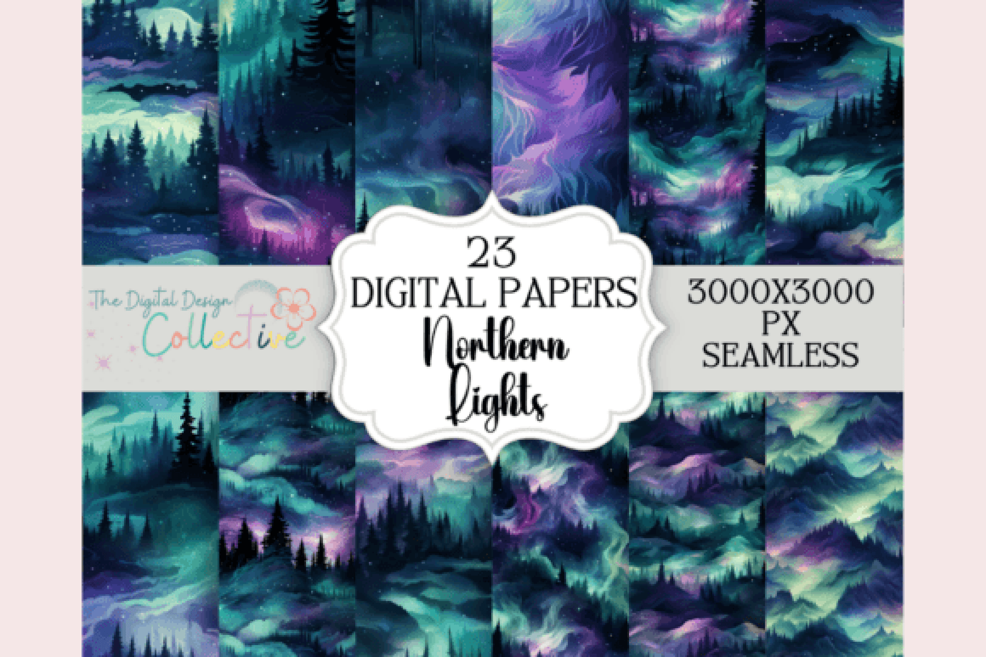 Seamless Northern Lights Patterns Collection - CraftNest - Digital Crafting and Art