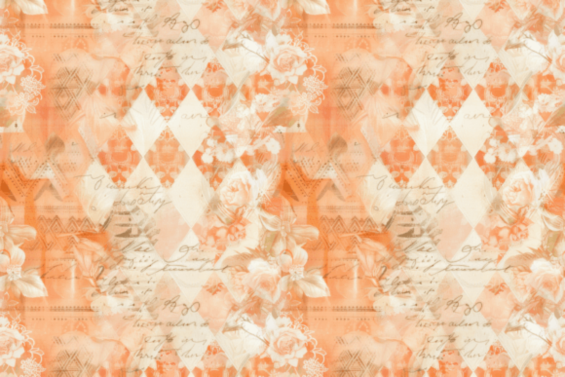 Seamless Orange Shabby Chic Digital Paper - CraftNest - Digital Crafting and Art