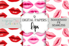 Seamless Lipstick Kiss Digital Paper