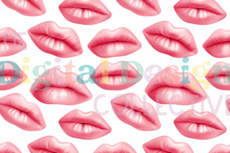 Seamless Lipstick Kiss Digital Paper - CraftNest - Digital Crafting and Art