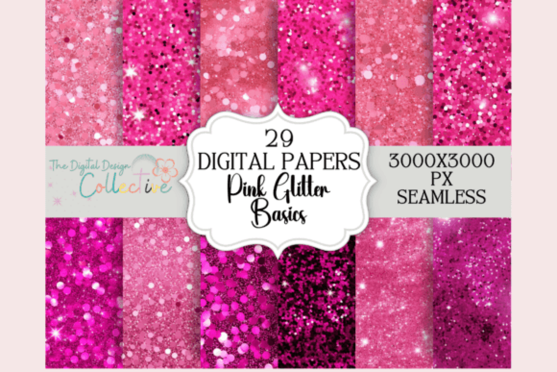 Seamless Pink Glitter Digital Paper - CraftNest - Digital Crafting and Art