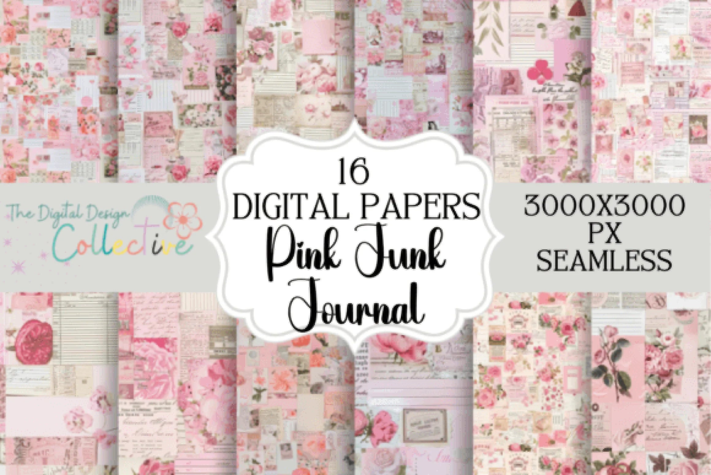 Seamless Pink Shabby Chic Digital Paper - CraftNest - Digital Crafting and Art
