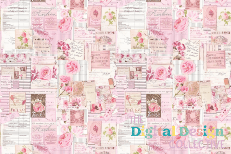 Seamless Pink Shabby Chic Digital Paper - CraftNest - Digital Crafting and Art