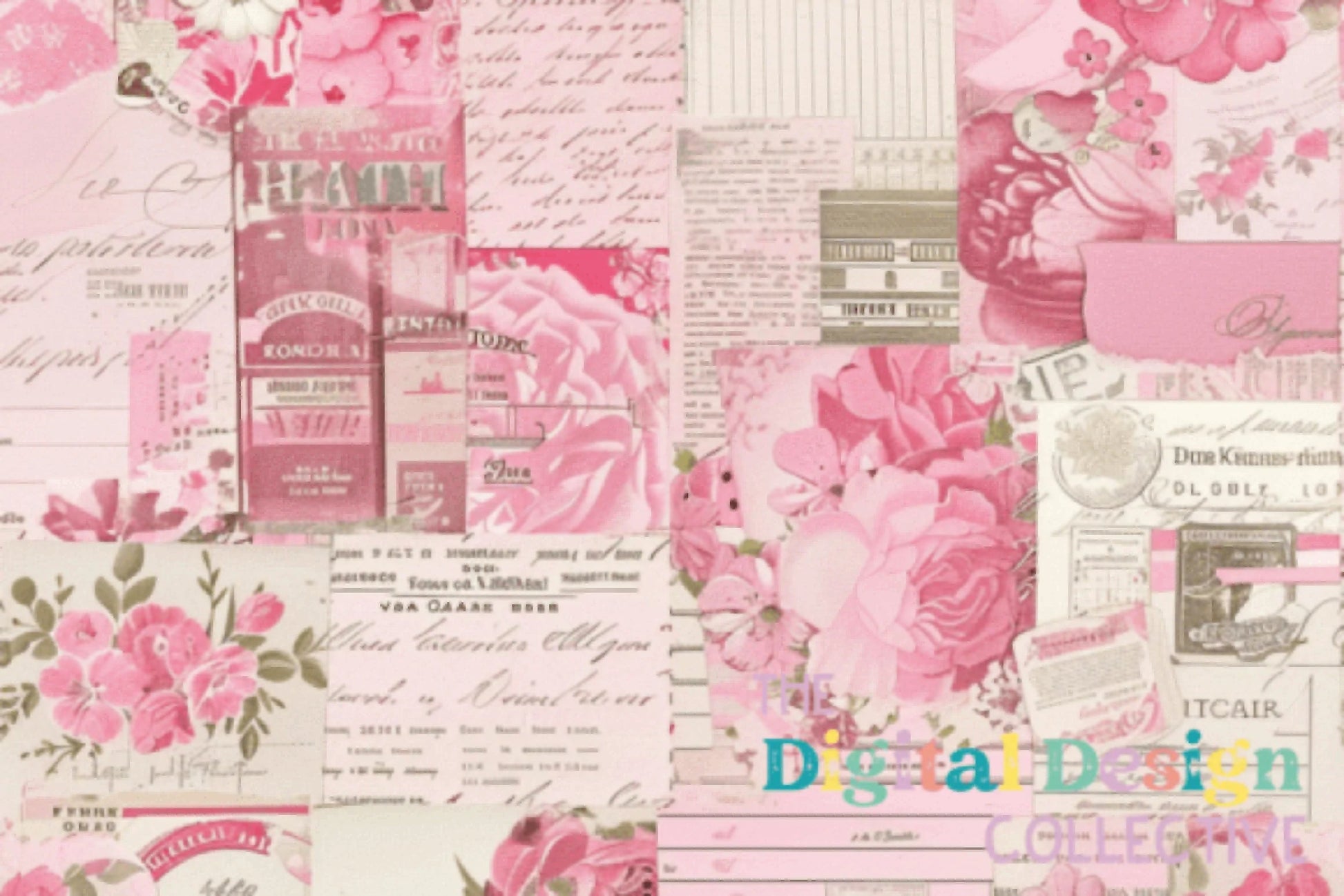 Seamless Pink Shabby Chic Digital Paper - CraftNest - Digital Crafting and Art