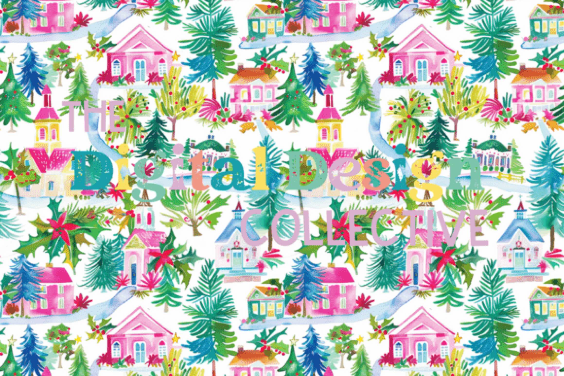 Preppy Lilly Inspired Christmas Seamless Digital Paper
