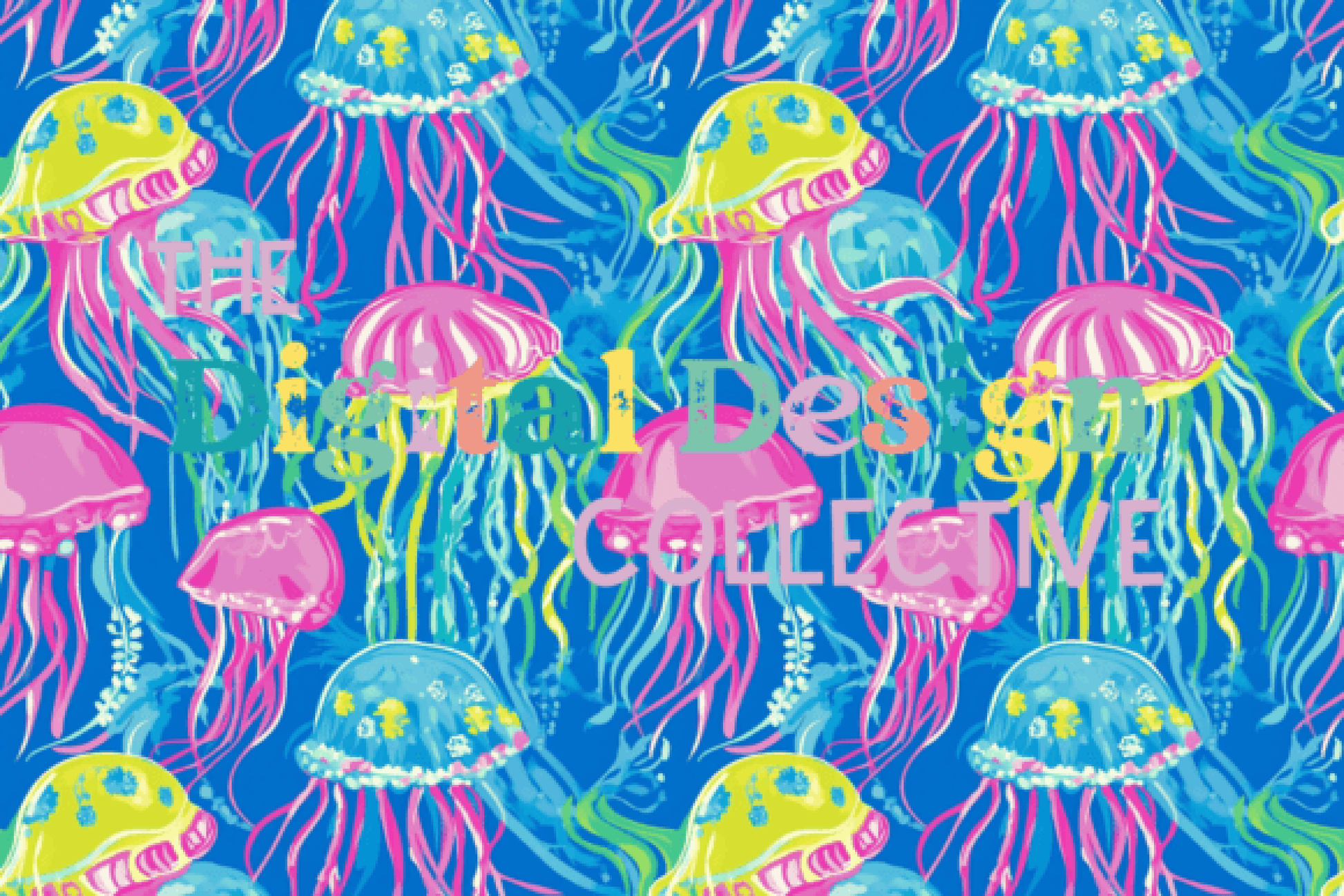 Seamless Preppy Jellyfish Pattern Digital Paper - CraftNest - Digital Crafting and Art