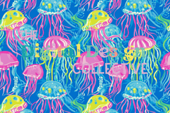 Seamless Preppy Jellyfish Pattern Digital Paper - CraftNest - Digital Crafting and Art