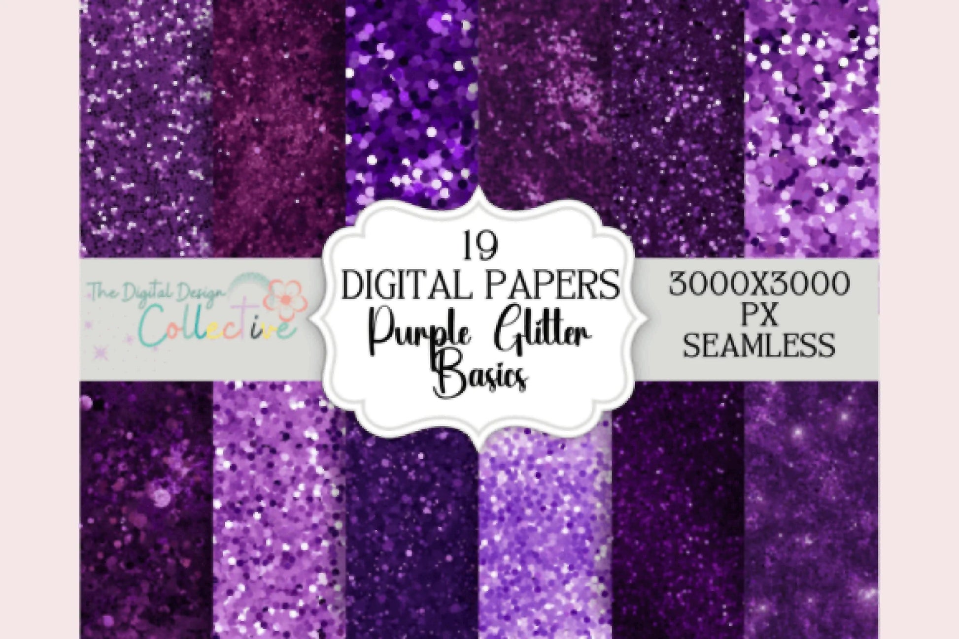 Seamless Purple Glitter Digital Paper - CraftNest - Digital Crafting and Art