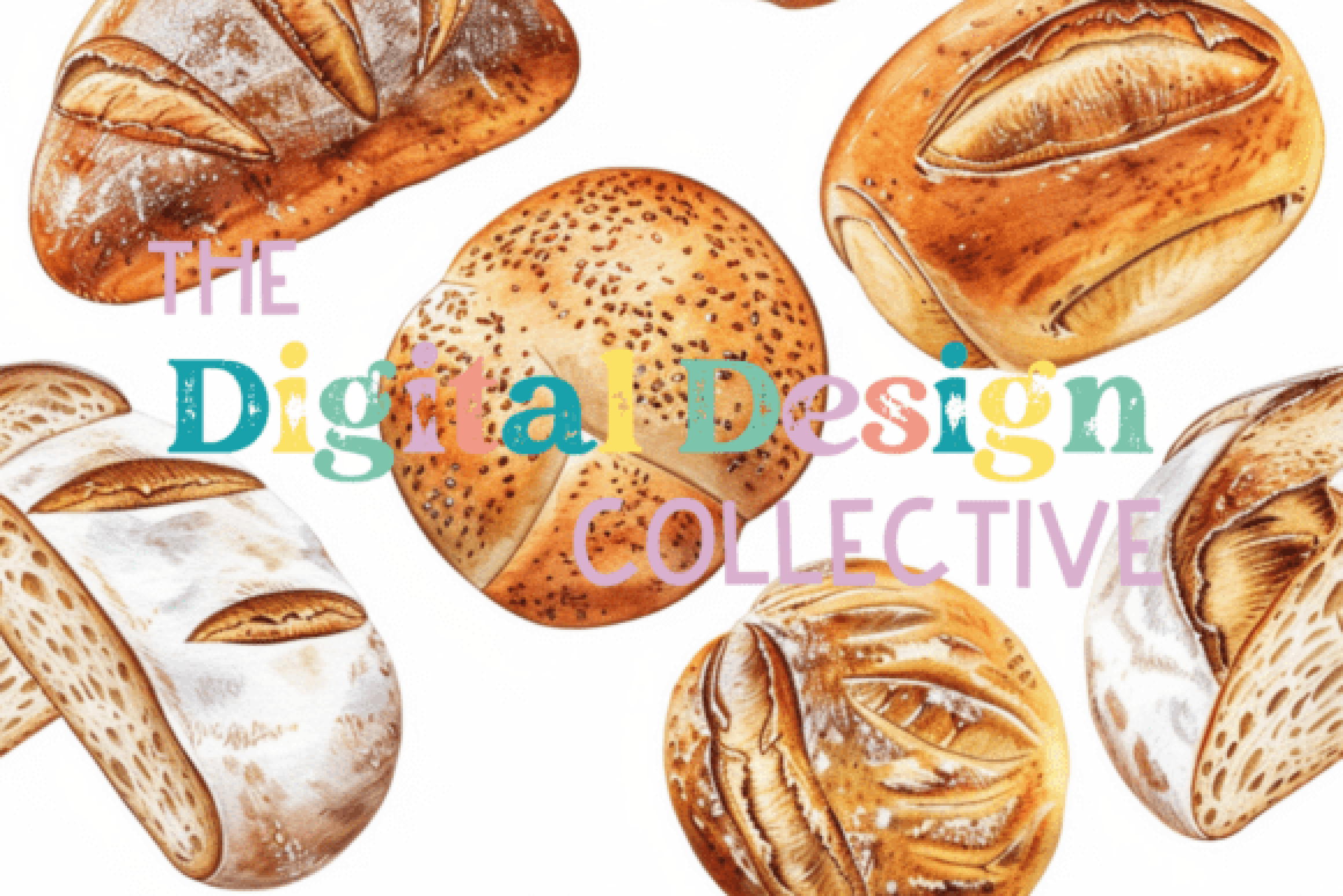 Seamless Sourdough Bread Digital Paper Design