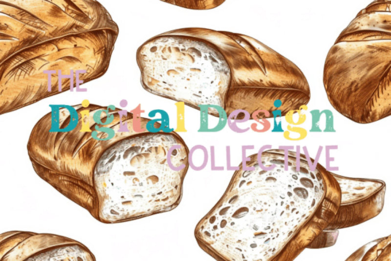 Seamless Sourdough Bread Digital Paper Design - CraftNest - Digital Crafting and Art