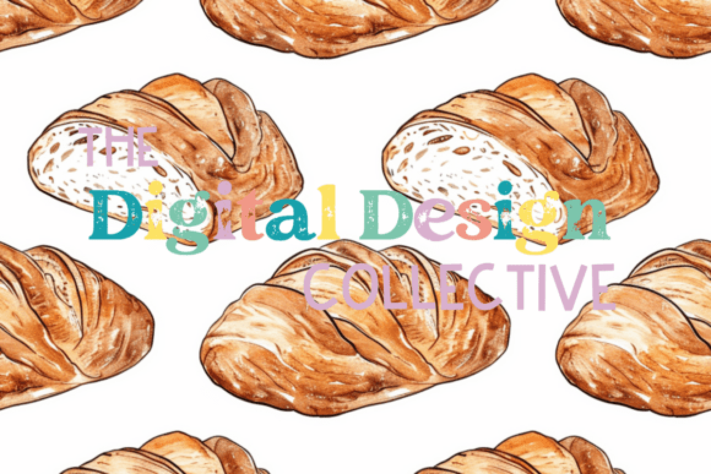 Seamless Sourdough Bread Digital Paper Design
