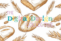 Seamless Sourdough Bread Digital Paper Design - CraftNest - Digital Crafting and Art