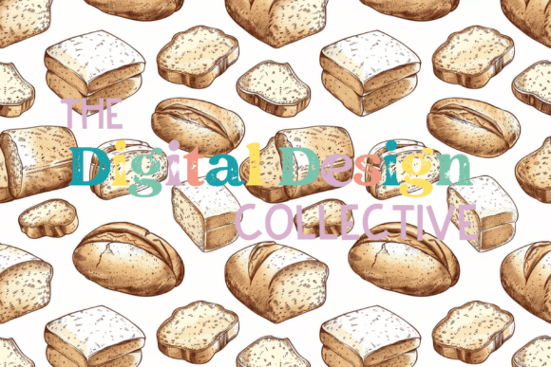 Seamless Sourdough Bread Digital Paper Design - CraftNest - Digital Crafting and Art
