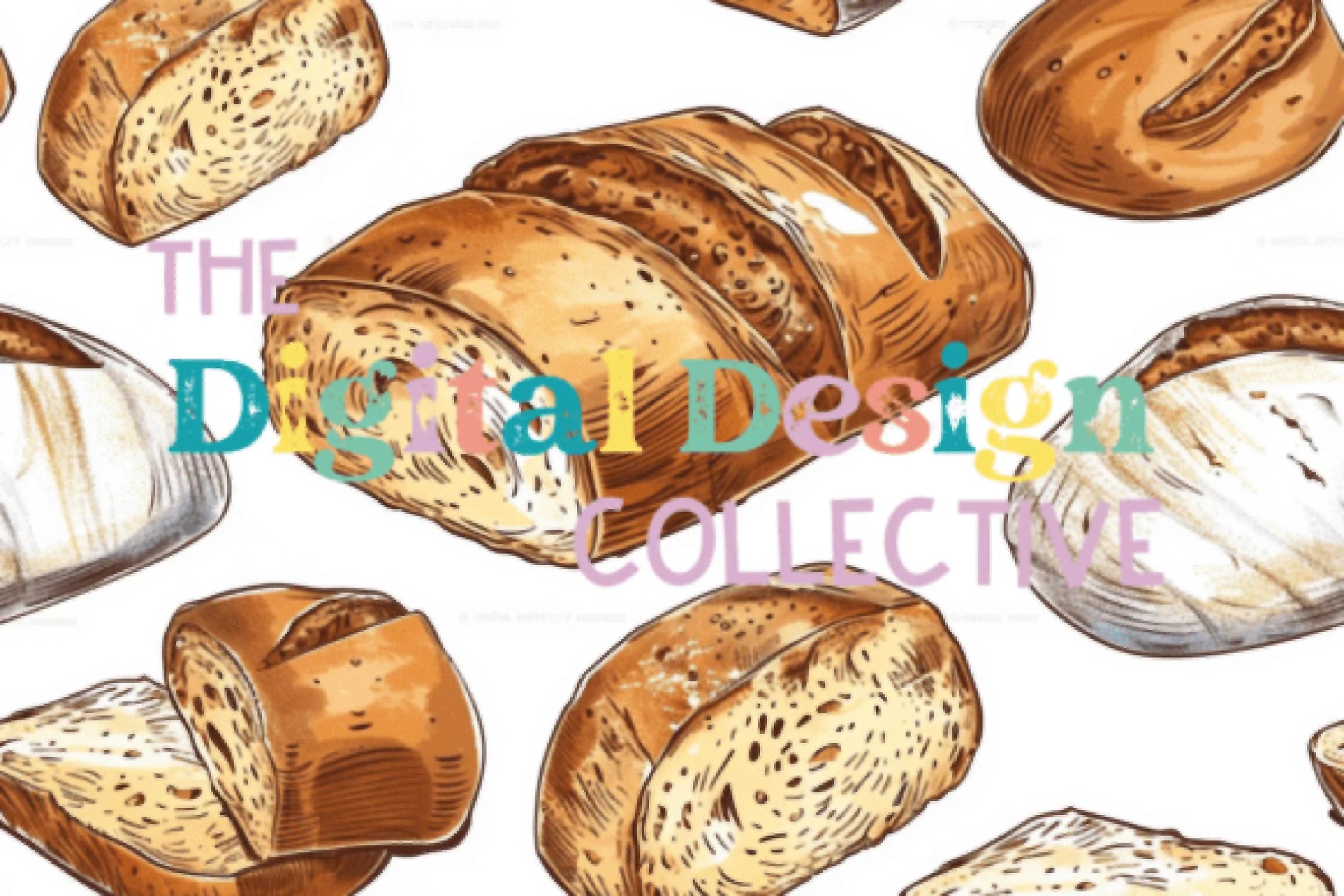 Seamless Sourdough Bread Digital Paper Design - CraftNest - Digital Crafting and Art