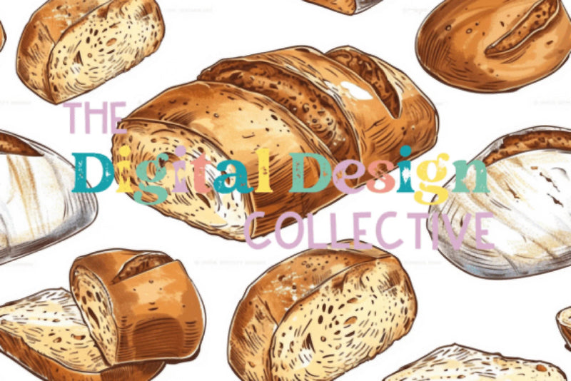 Seamless Sourdough Bread Digital Paper Design - CraftNest - Digital Crafting and Art