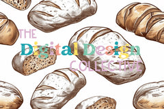 Seamless Sourdough Bread Digital Paper Design - CraftNest - Digital Crafting and Art