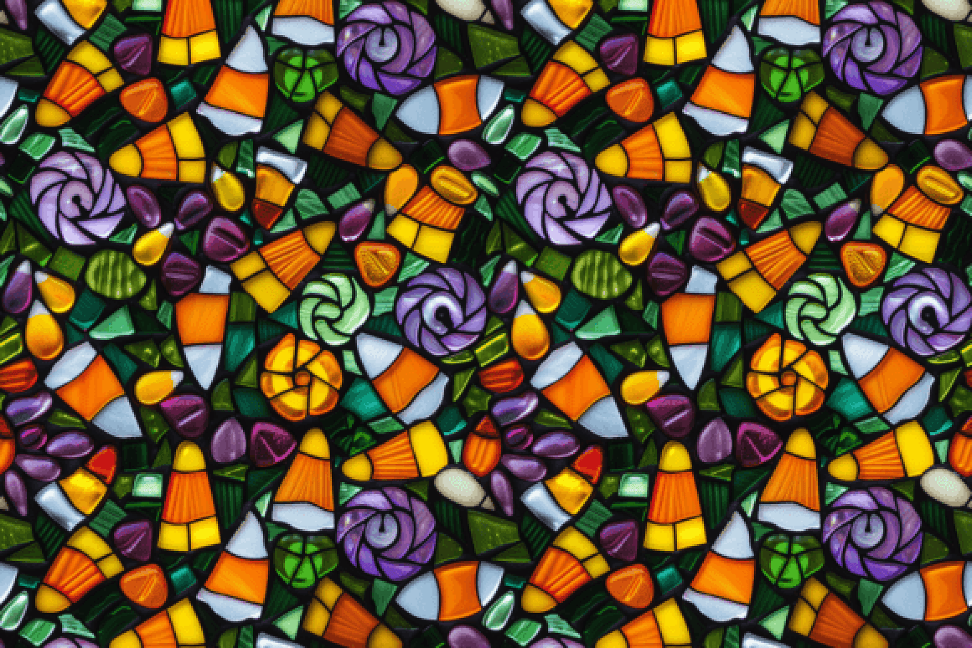 Seamless Stained Glass Halloween Digital Paper - CraftNest - Digital Crafting and Art