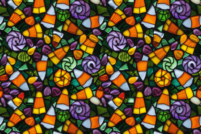 Seamless Stained Glass Halloween Digital Paper - CraftNest - Digital Crafting and Art