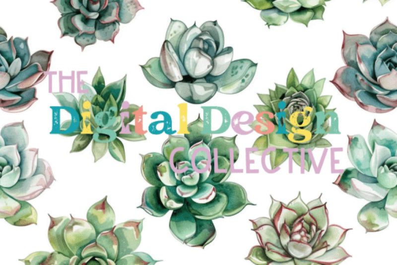 Seamless Succulent Digital Paper - CraftNest - Digital Crafting and Art