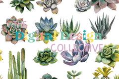 Seamless Succulent Digital Paper - CraftNest - Digital Crafting and Art