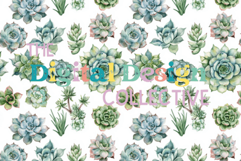 Seamless Succulent Digital Paper - CraftNest - Digital Crafting and Art