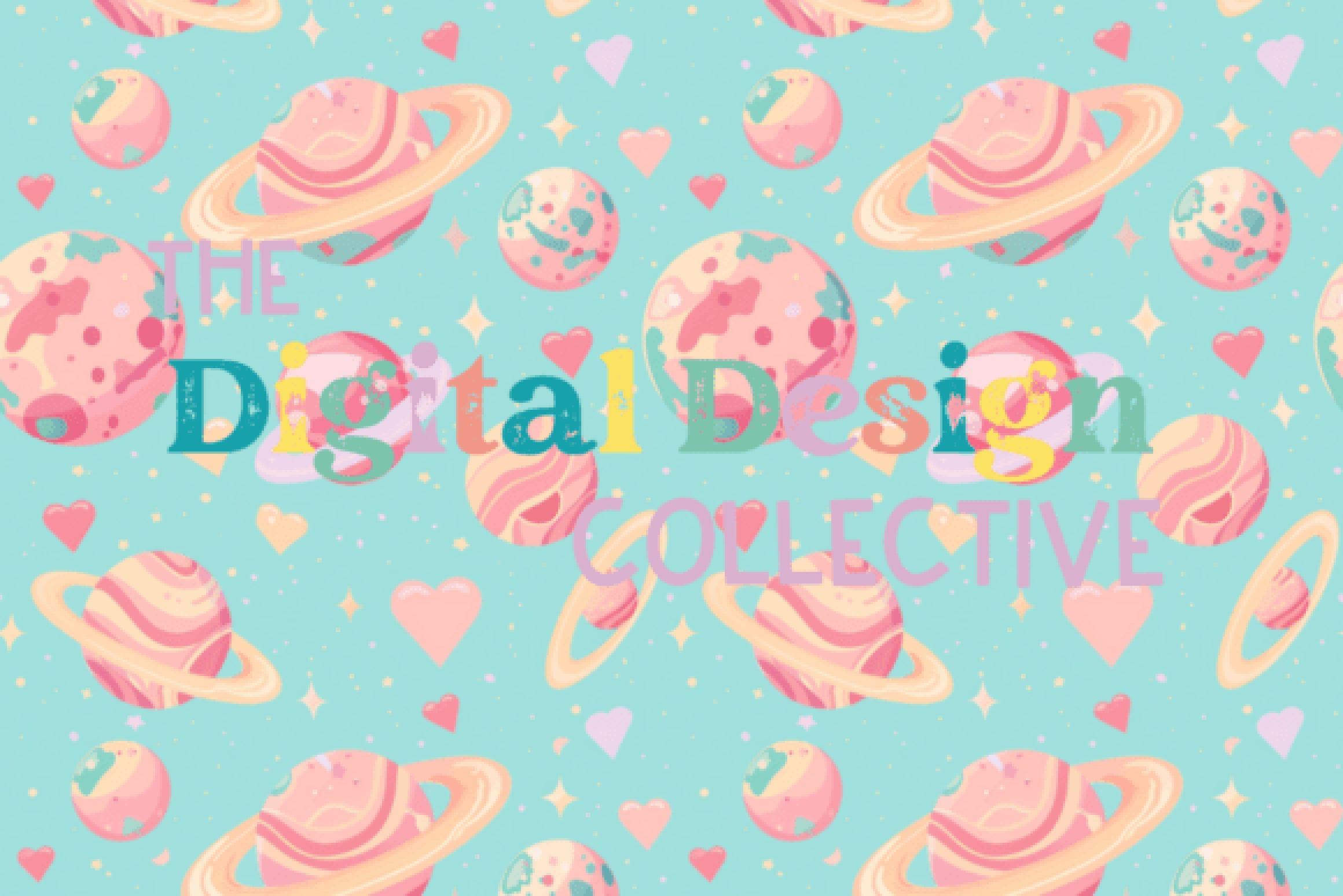 Seamless Sweet Space Design Pattern Digital Paper