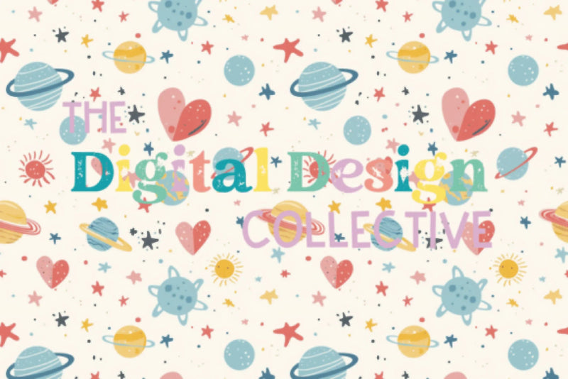 Seamless Sweet Space Design Digital Paper - CraftNest - Digital Crafting and Art