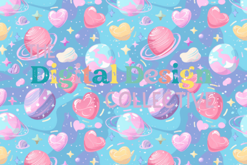 Seamless Sweet Space Design Collection - CraftNest - Digital Crafting and Art