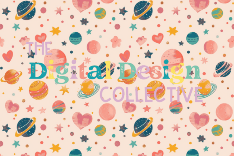 Seamless Sweet Space Design Collection - CraftNest - Digital Crafting and Art