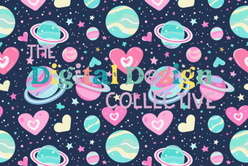 Seamless Sweet Space Design Collection - CraftNest - Digital Crafting and Art
