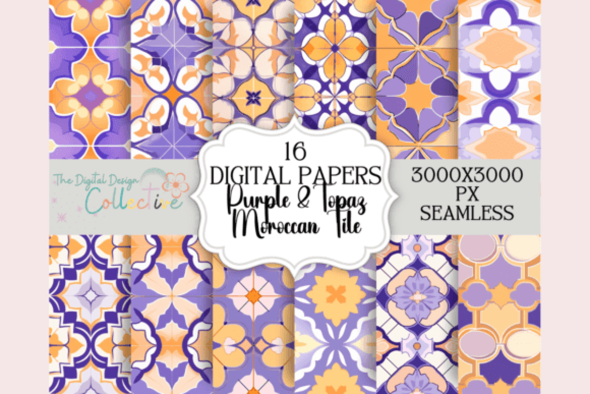 Seamless Topaz Purple Moroccan Tile Design - CraftNest - Digital Crafting and Art