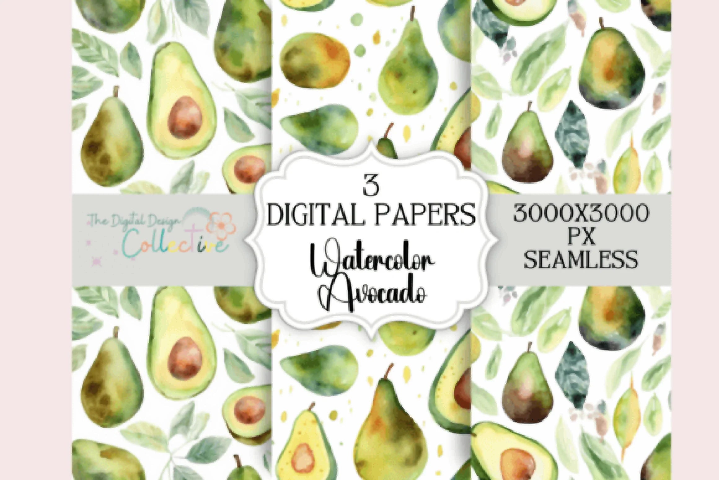 Seamless Avocado Patterns - CraftNest - Digital Crafting and Art