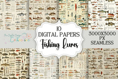 Seamless Fishing Lure Digital Paper - CraftNest - Digital Crafting and Art