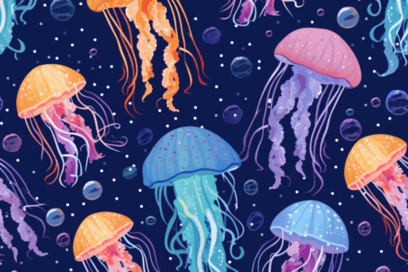 Seamless Jellyfish Patterns Collection - CraftNest - Digital Crafting and Art