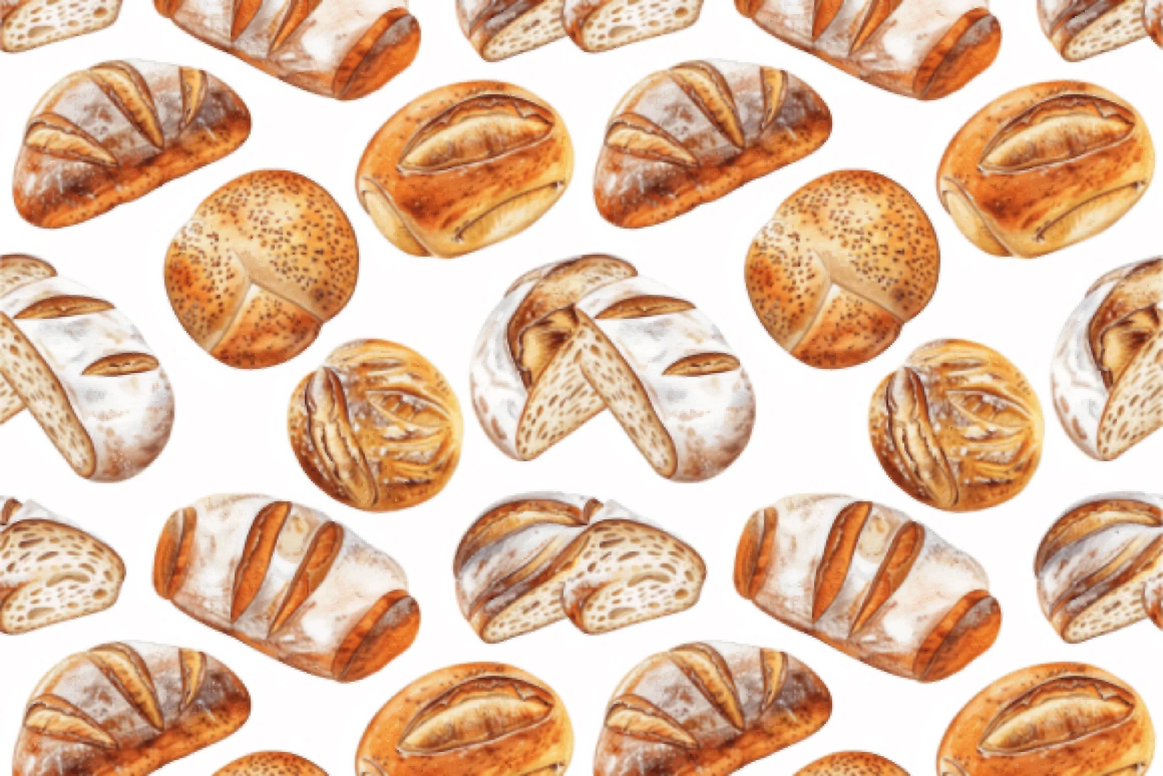 Seamless Sourdough Bread Digital Paper - CraftNest - Digital Crafting and Art