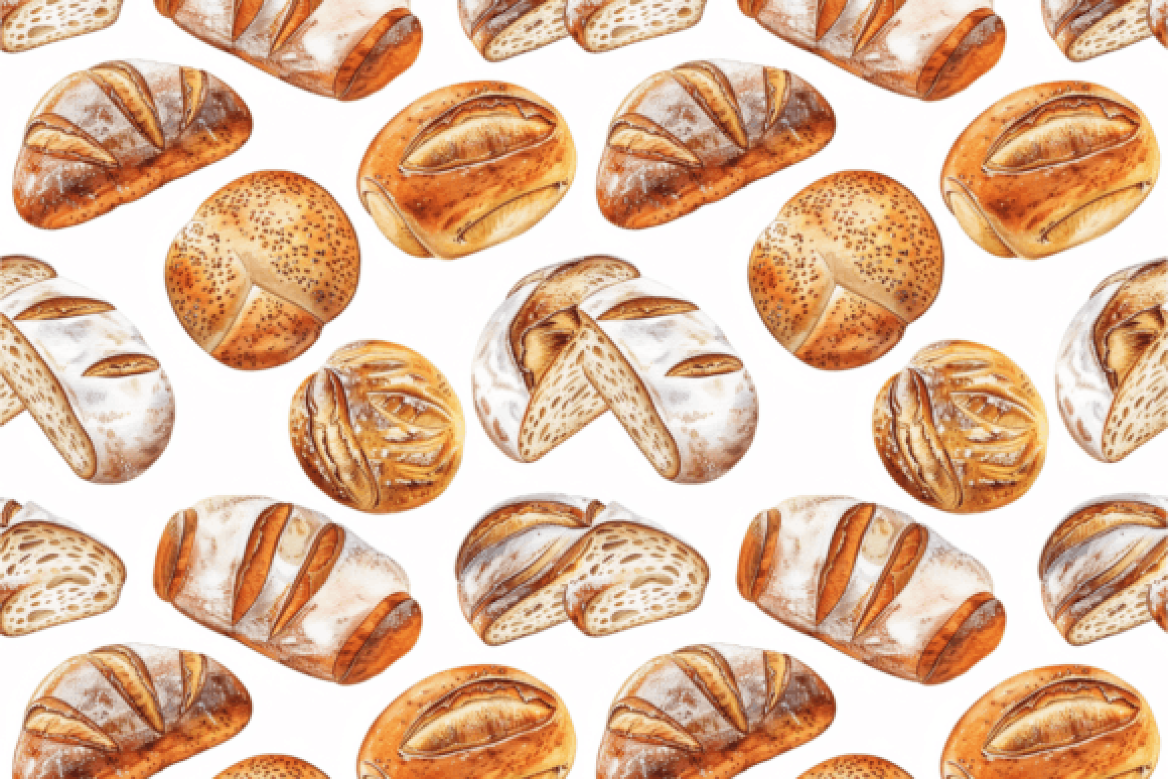 Seamless Sourdough Bread Digital Paper