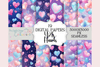 Seamless Y2K Neon Hearts Patterns Collection