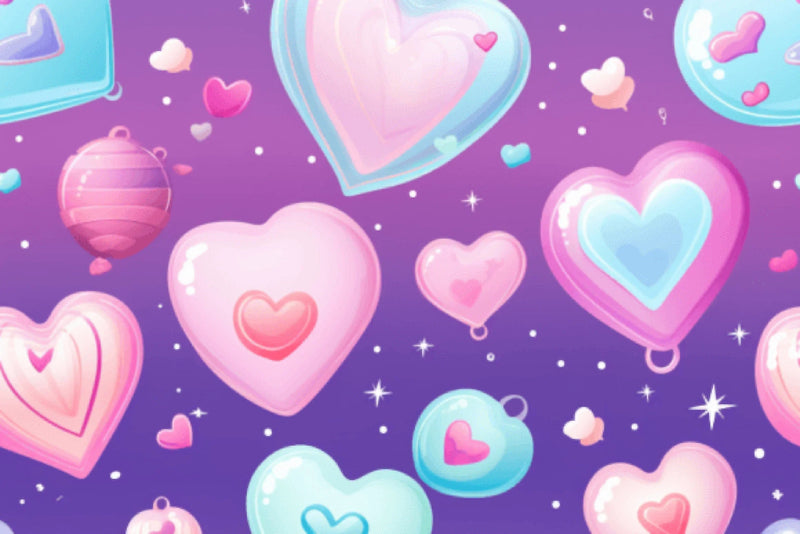 Seamless Y2K Neon Hearts Patterns Collection - CraftNest - Digital Crafting and Art