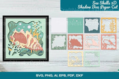 Seashells 3D Shadow Box Cut SVG Bundle - CraftNest - Digital Crafting and Art