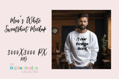 Men's White Sweatshirt Mockup - CraftNest - Digital Crafting and Art