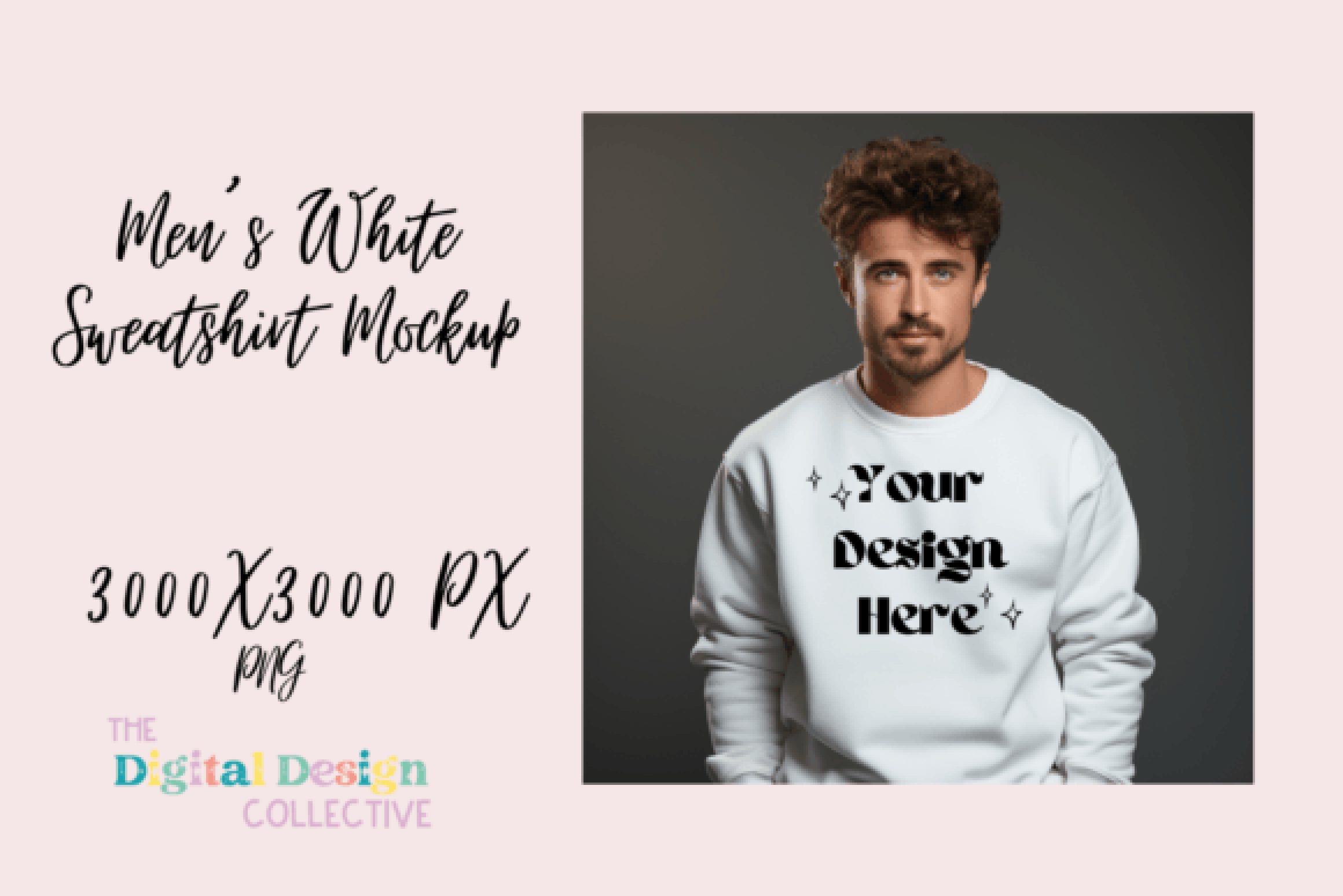 Men's White Sweatshirt Mockup Design