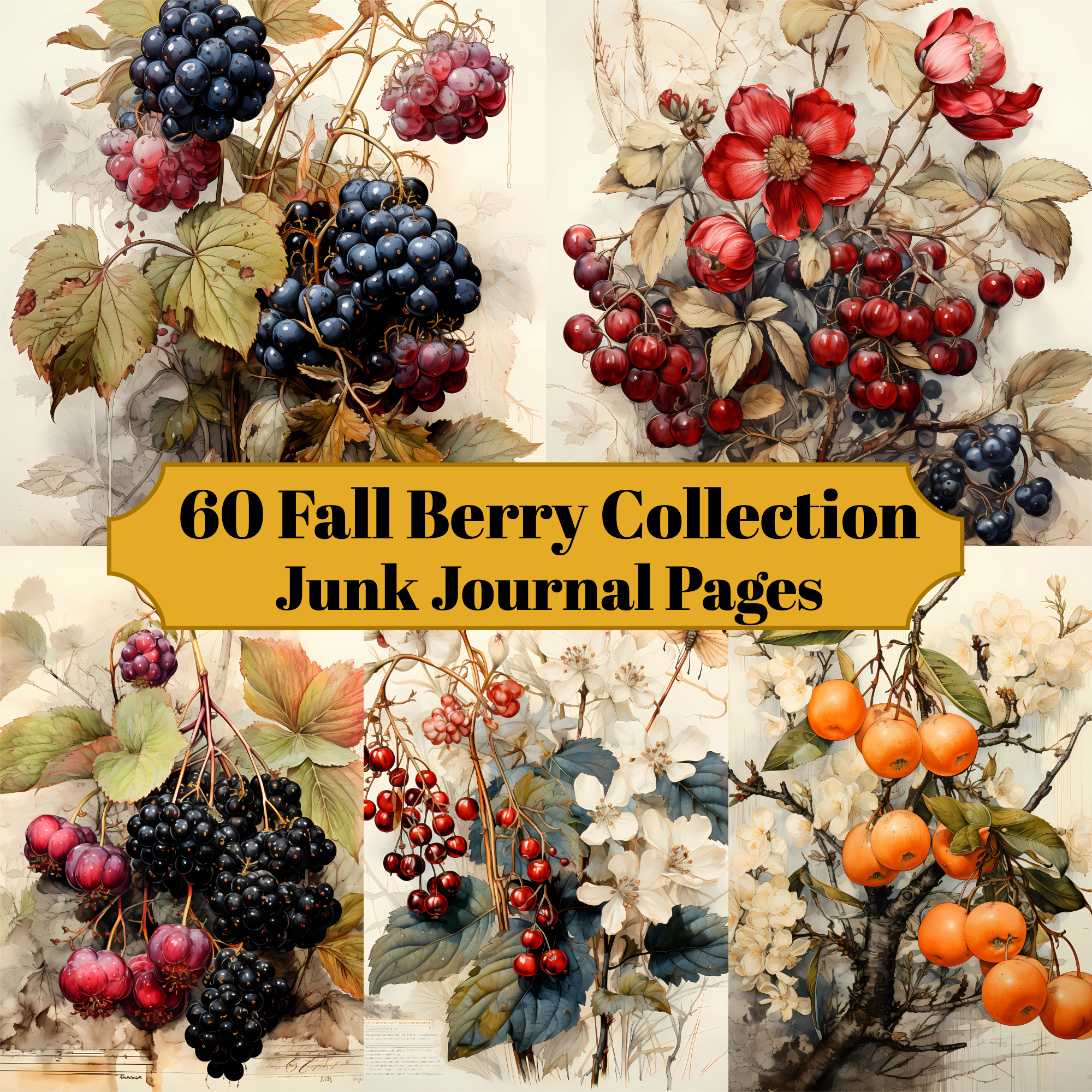 Berry Collections Junk Journal Pages - CraftNest