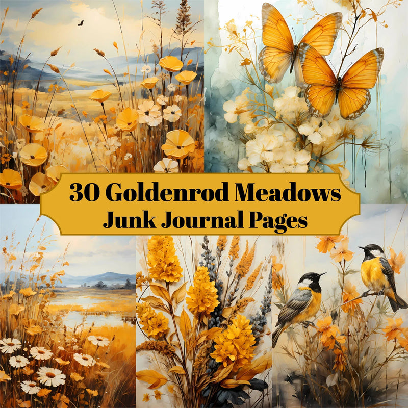 Goldenrod Meadows Junk Journal Pages - CraftNest