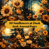 Sunflowers At Dusk Junk Journal Pages