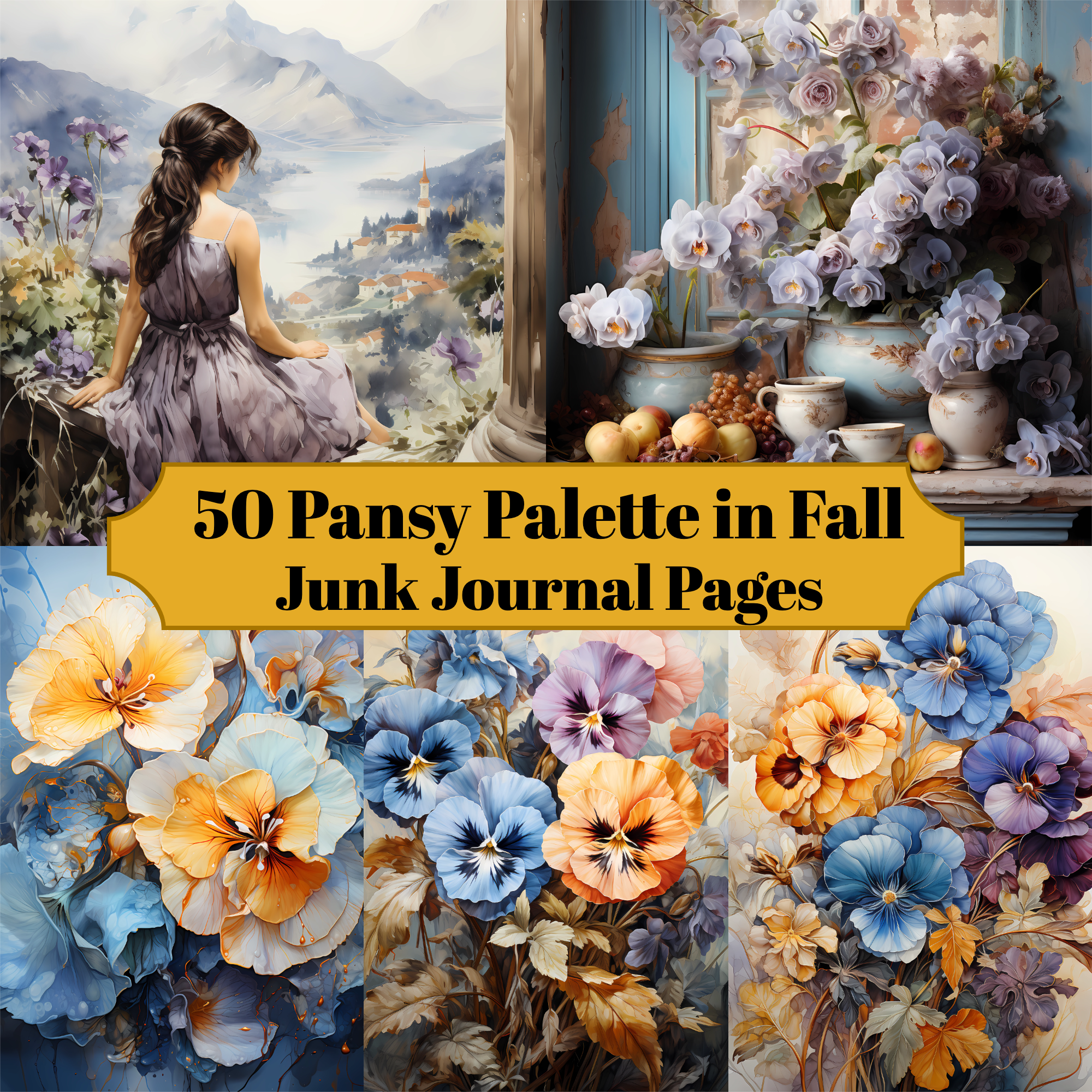 Pansy Palette In Fall Junk Journal Pages - CraftNest
