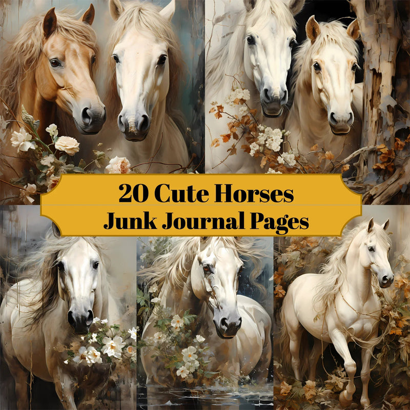 Cute Horses Junk Journal Pages - CraftNest