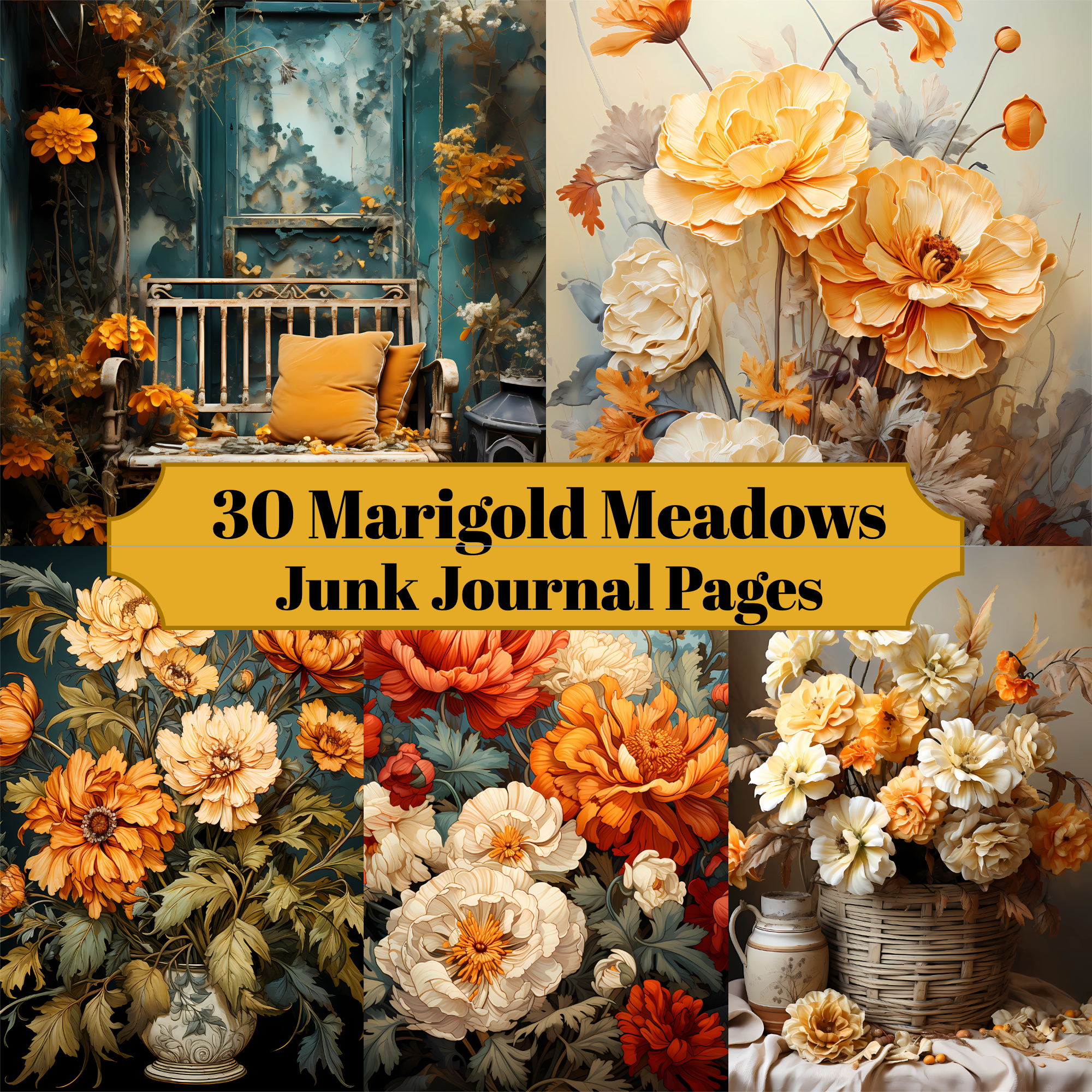 Marigold Magic Junk Journal Pages - CraftNest