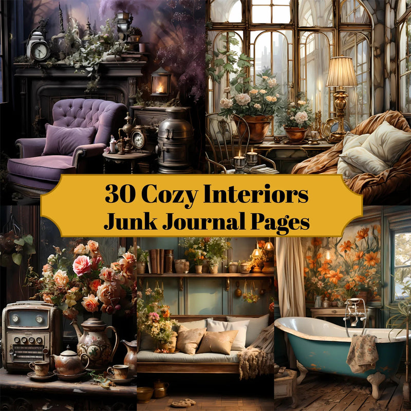 Cozy Interiors Junk Journal Pages - CraftNest