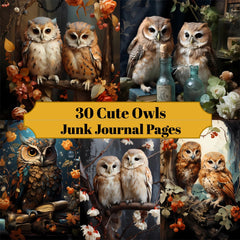Cute Owls Junk Journal Pages - CraftNest